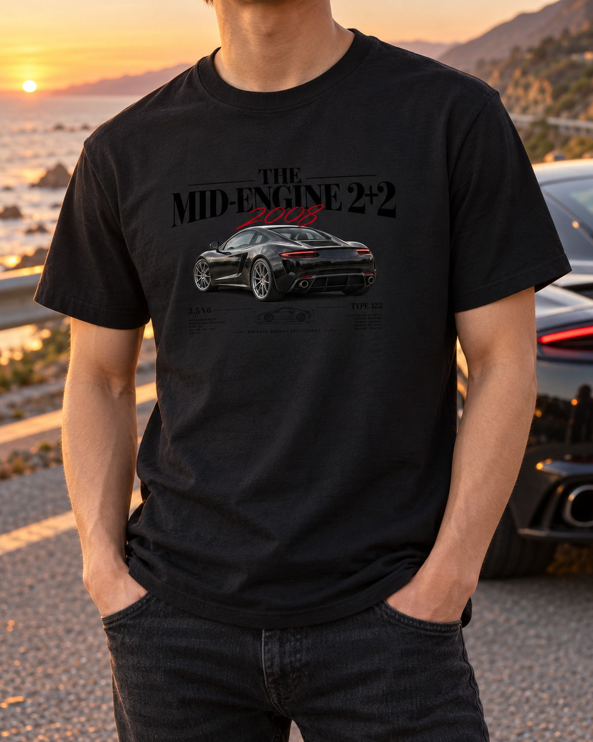 Lotus Evora 2008 Mid-Engine 2+2 Type 122 Headline Car Shirt T-Shirt Black worn hero