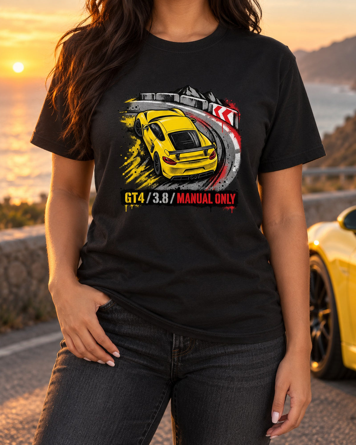Porsche 911 GT3 RS 991.2 Engraved Tachometer Shirt T-Shirt Black worn hero