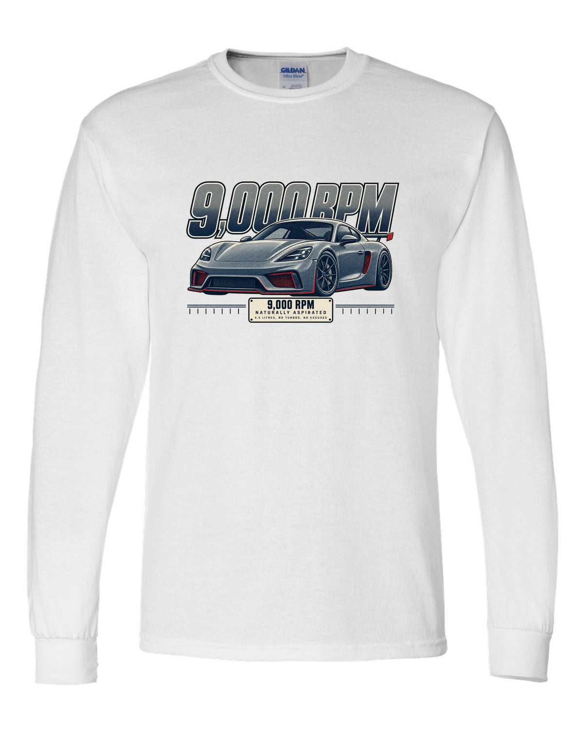 Halftone front three-quarter print of the Ferrari 458 Speciale white long sleeve front view with the design