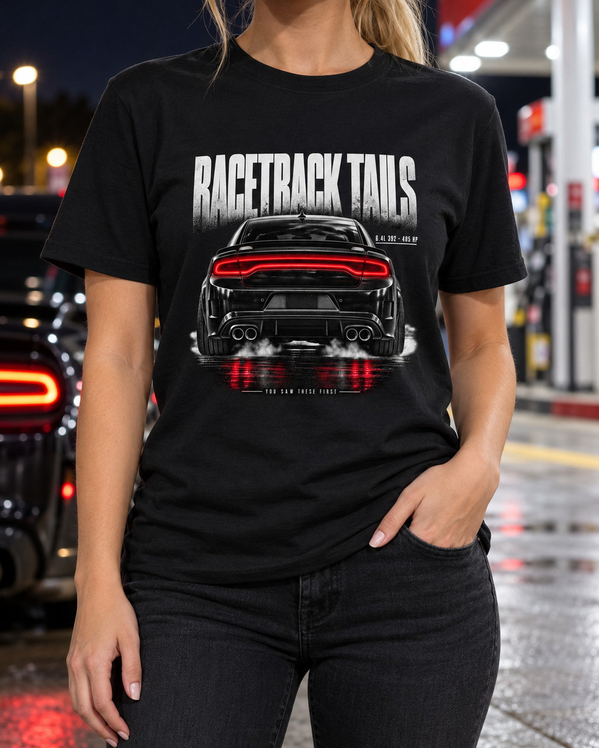 2016 Charger Scat Pack LX/LD Racetrack Tails 392 Shirt T-Shirt Black worn hero