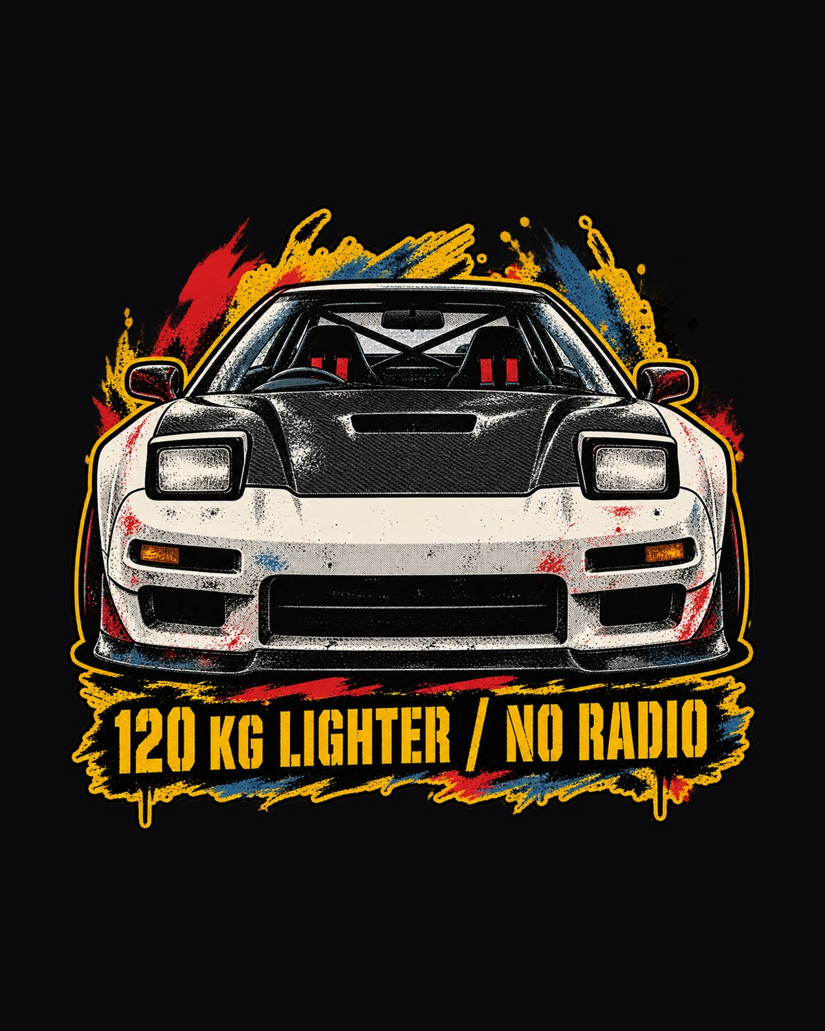 Honda NSX-R NA1 Grunge Stencil Shirt, 120 KG Lighter design only