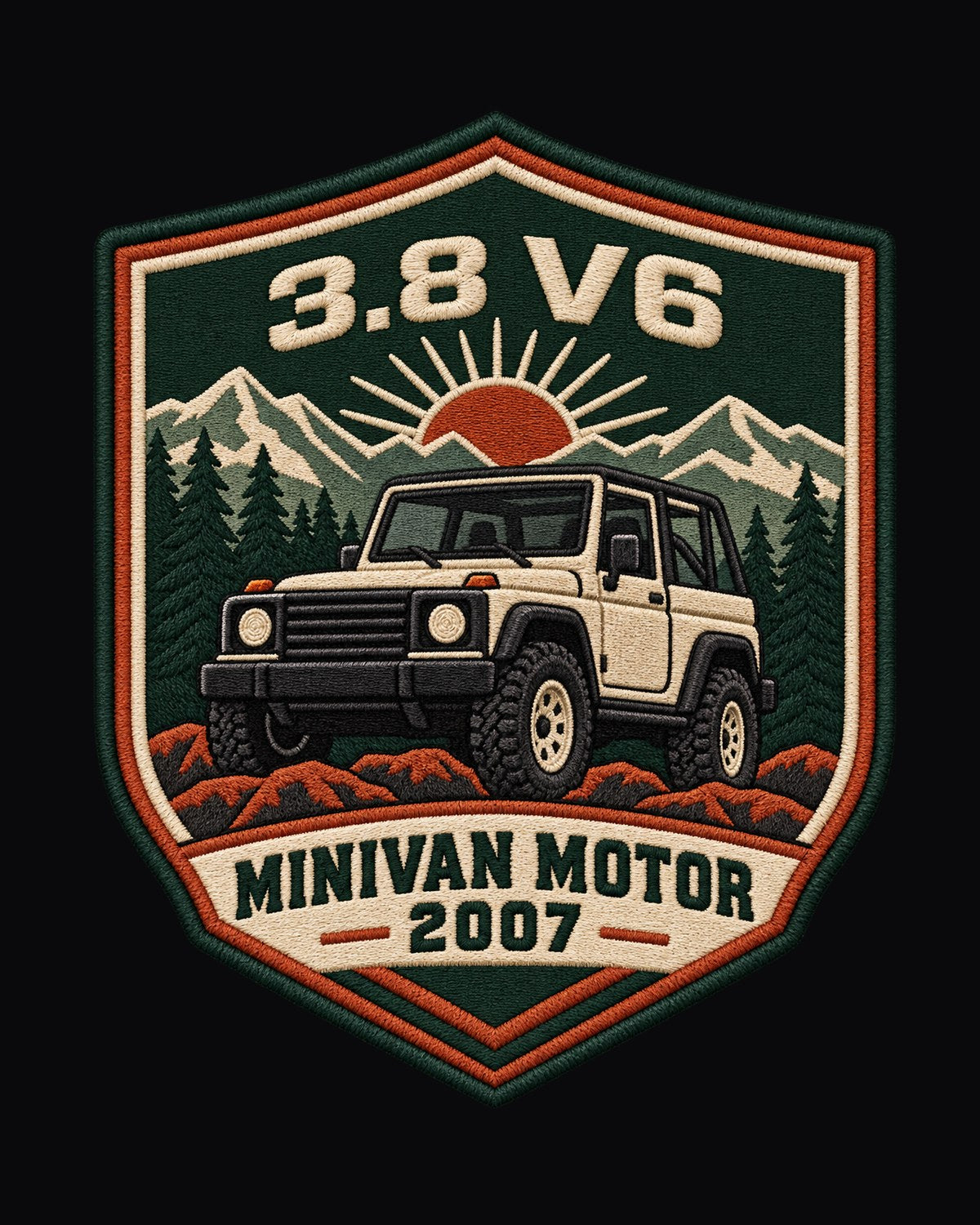 Jeep Wrangler JK 3.8 V6 Trail Ridge Crest Tee, 2007 design only