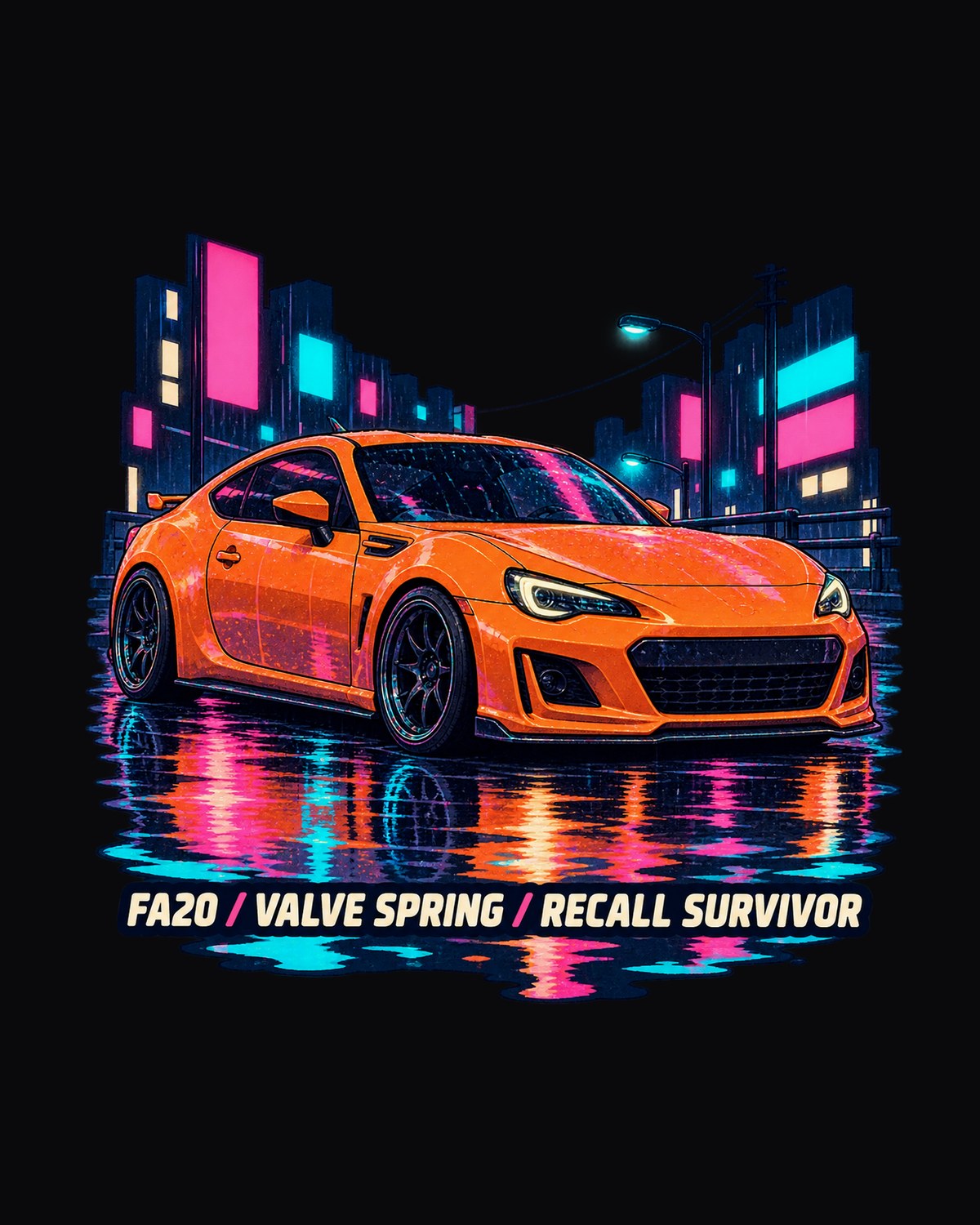 Subaru BRZ ZC6 Lo-Fi Rain Night Anime Style Shirt, FA20 design only