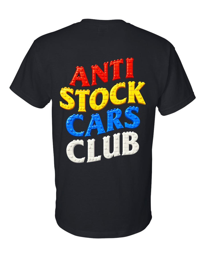 Anti Stock Cars Club Toy Brick Builder T-Shirt Black back