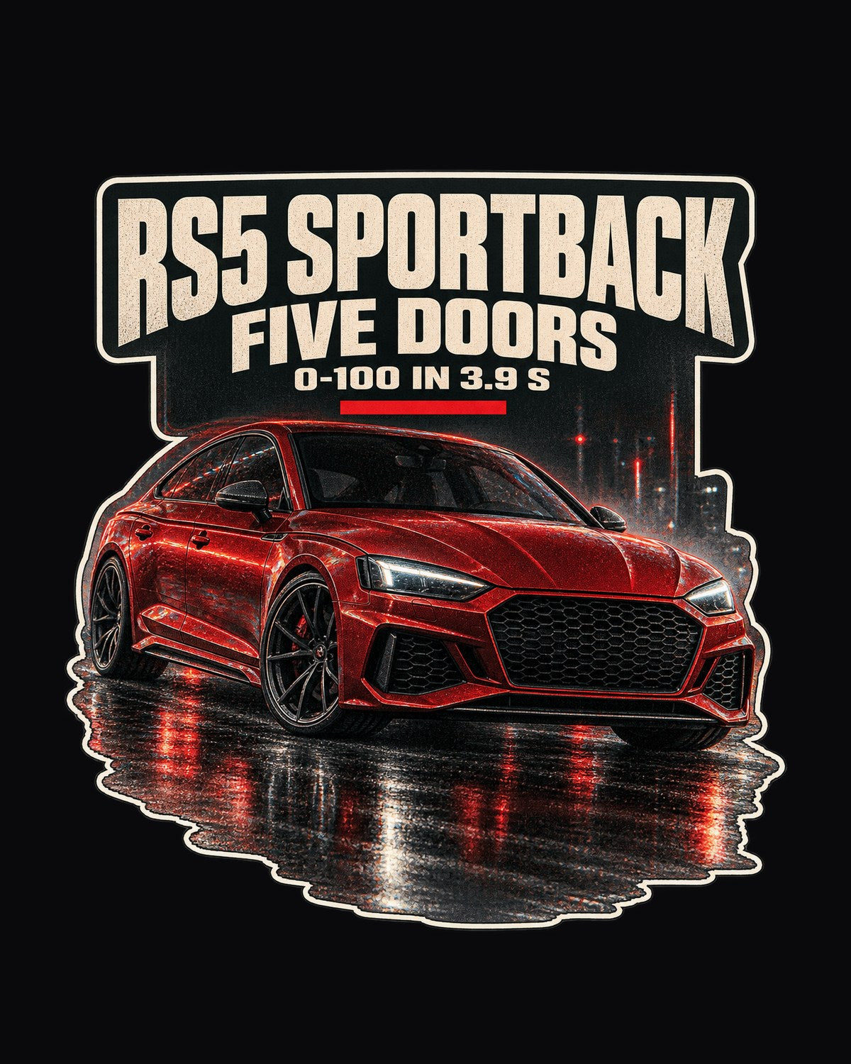 Audi RS5 Sportback B9 Facelift Night Street Shirt, Five Doors design only