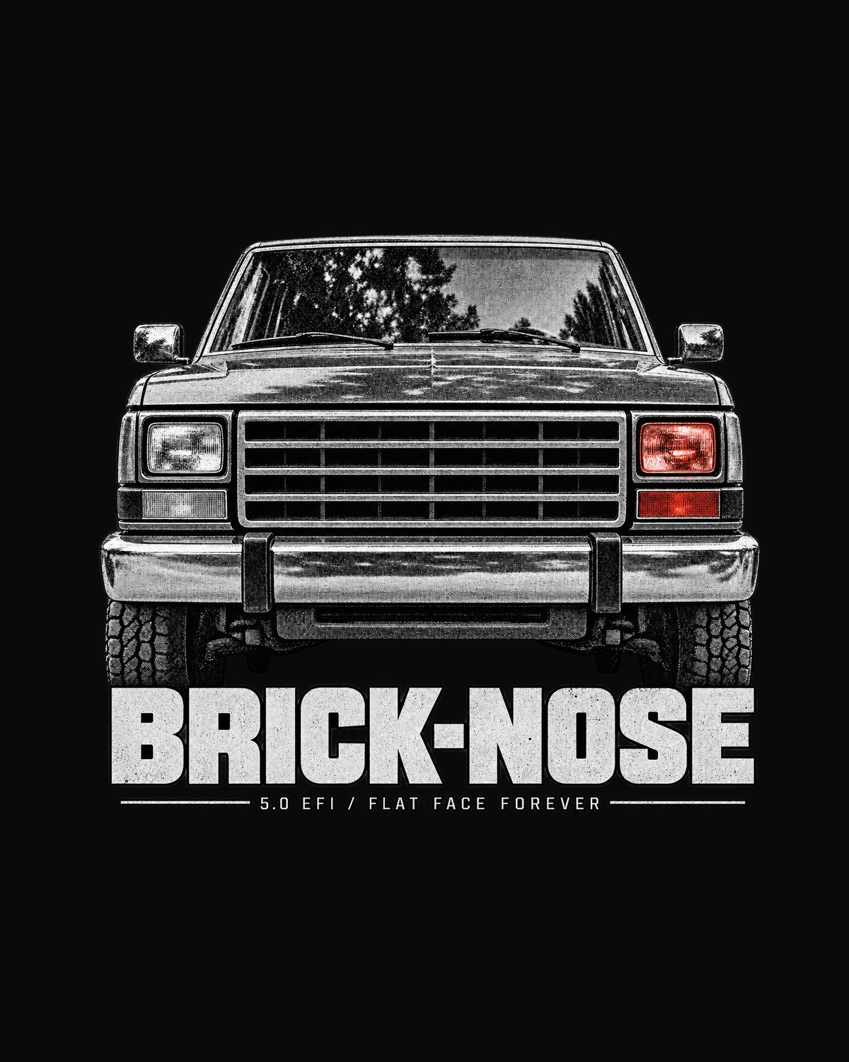 Ford Bronco Brick-Nose 1987-91 Detail Graphic Tee, 5.0 EFI design only