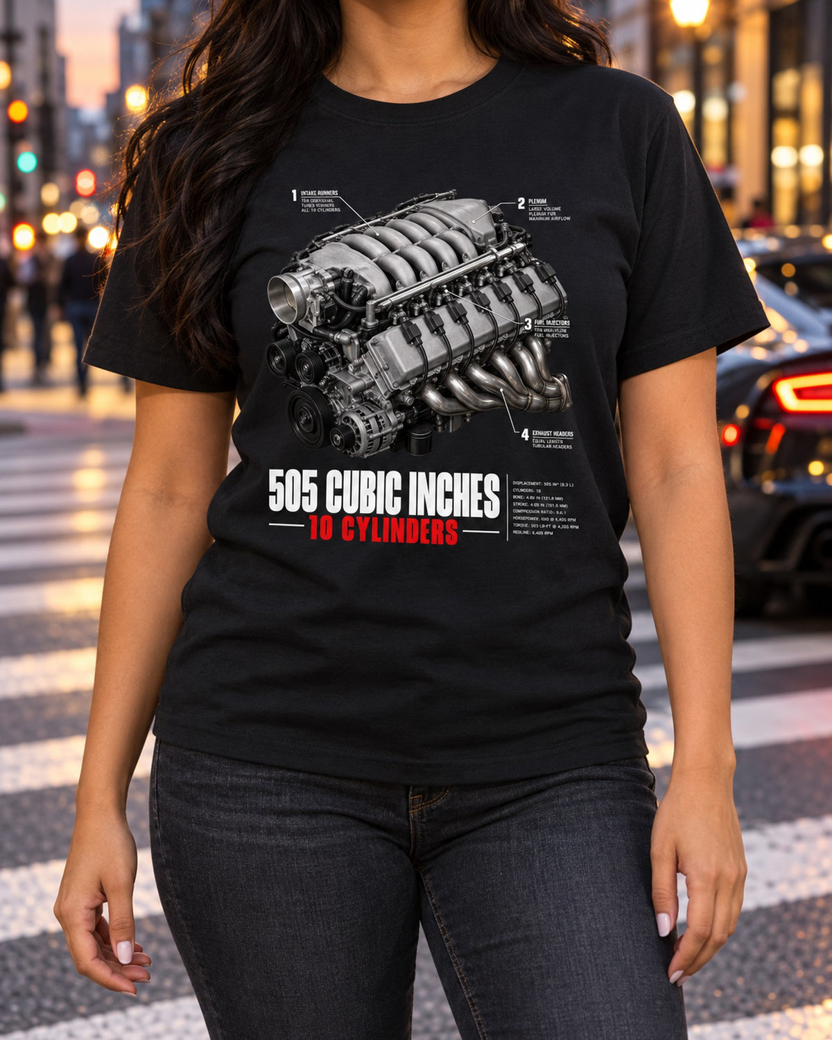 Dodge Viper SRT-10 ZB I 8.3L V10 Engine Hero Shirt T-Shirt Black worn hero