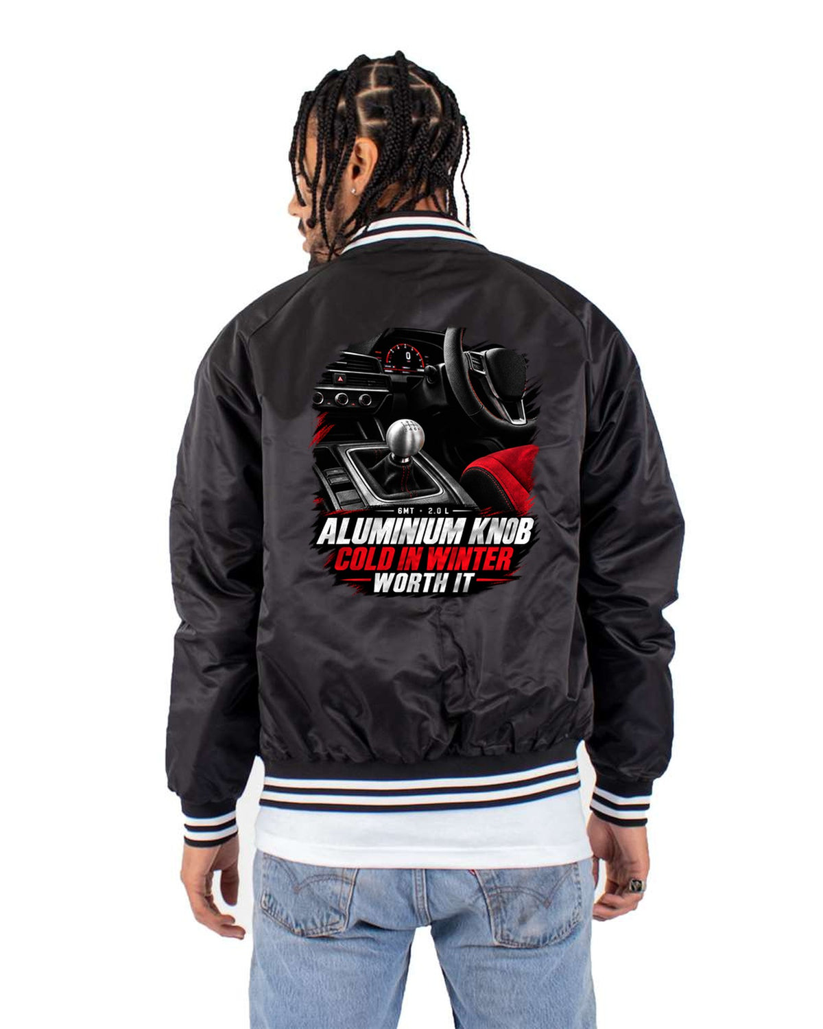 Honda Civic FL5 Aluminium Shift Knob Cockpit Graphic Tee Bomber Jacket Black back