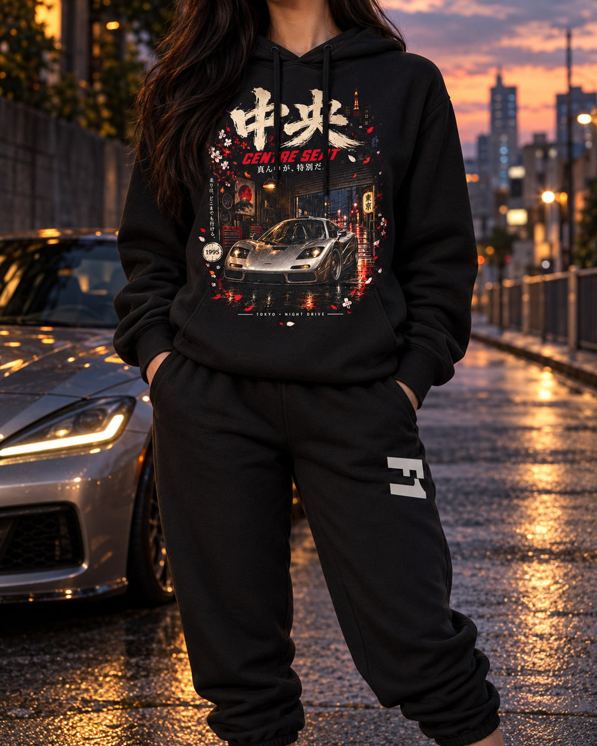 Mclaren F1 Dream Car Hoodie + Jogger Set Black worn hero