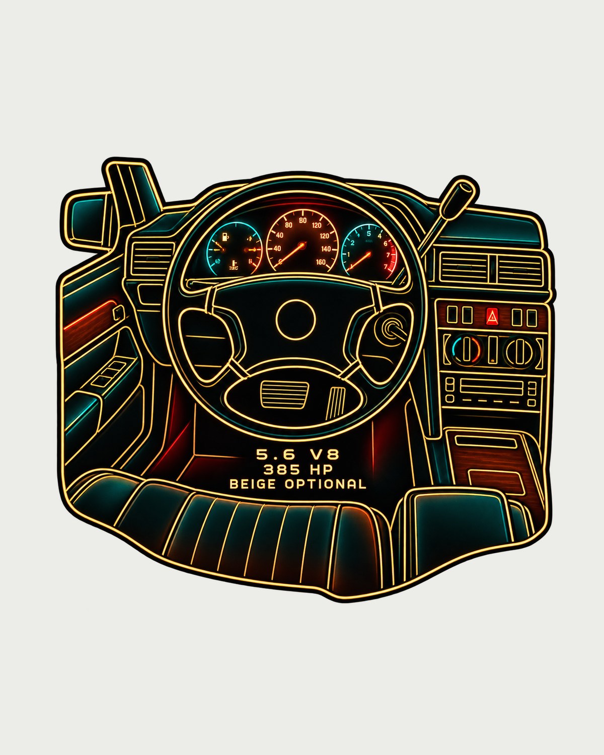 Mercedes 300E Hammer W124 Minimal Line Art Shirt, Car Guy Gift design only