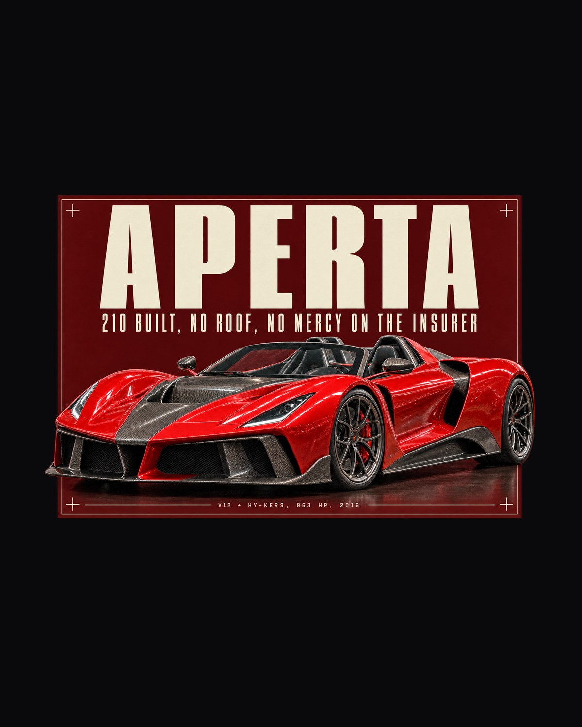 LaFerrari Aperta 2016 Editorial Headline Car Shirt design only