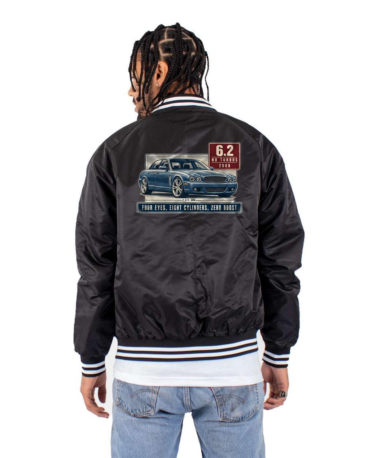 W212 E63 AMG 6.2 Editorial Shirt, M156 Four Eyes Eight Cylinders Bomber Jacket Black back