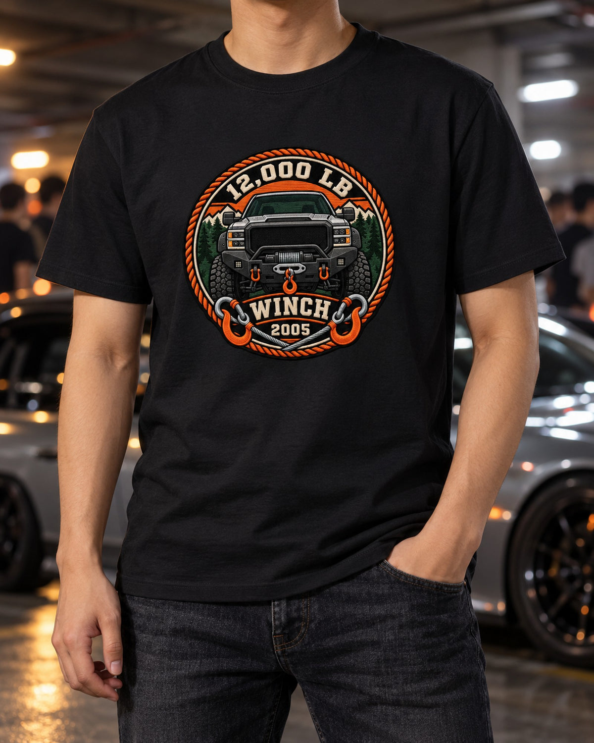 Ram Power Wagon 2500 Winch Bumper Varsity Crest Shirt, 2005 T-Shirt Black worn hero