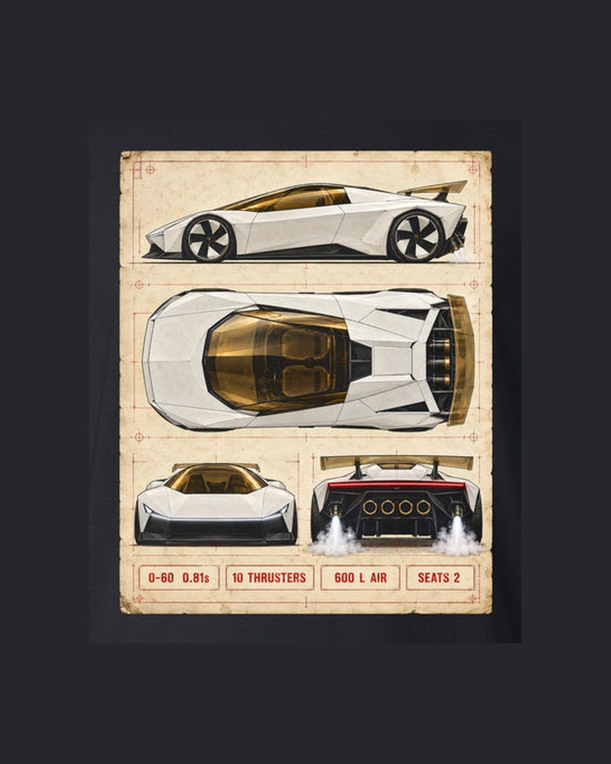 Tesla Roadster Spec Sheet Shirt, Hoodie & More design only