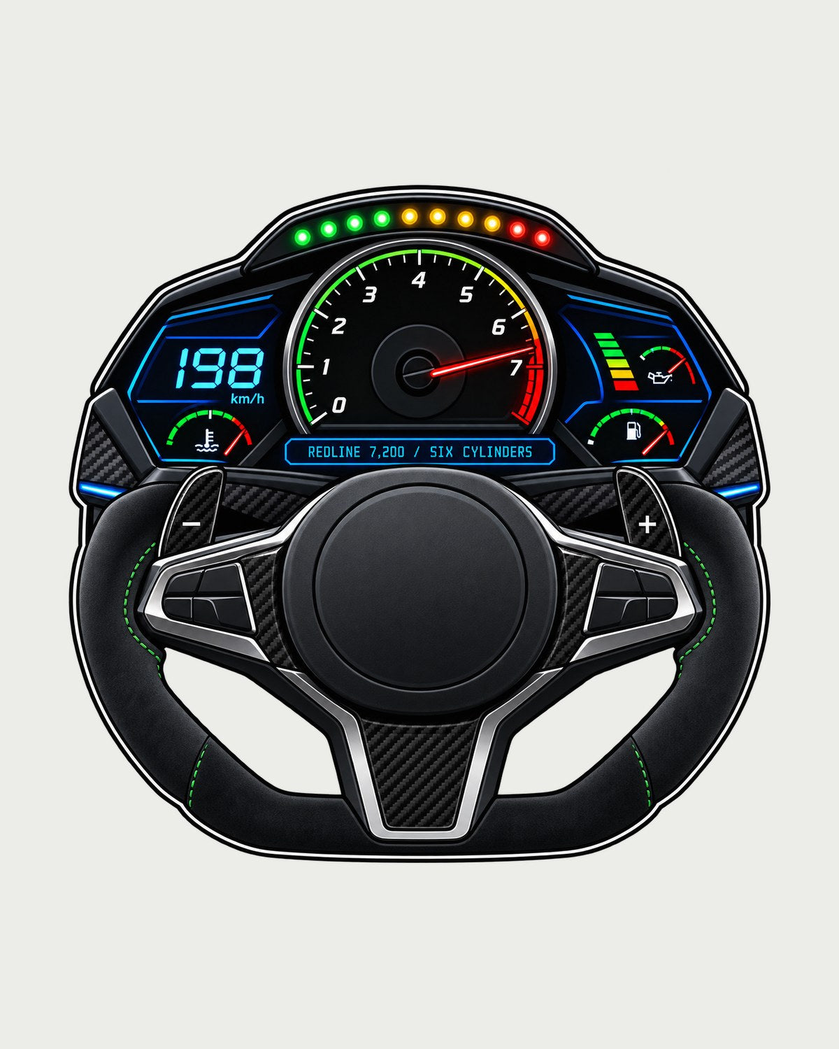 BMW G80 M3 Redline Gauge Cluster Shirt, Six Cylinders design only