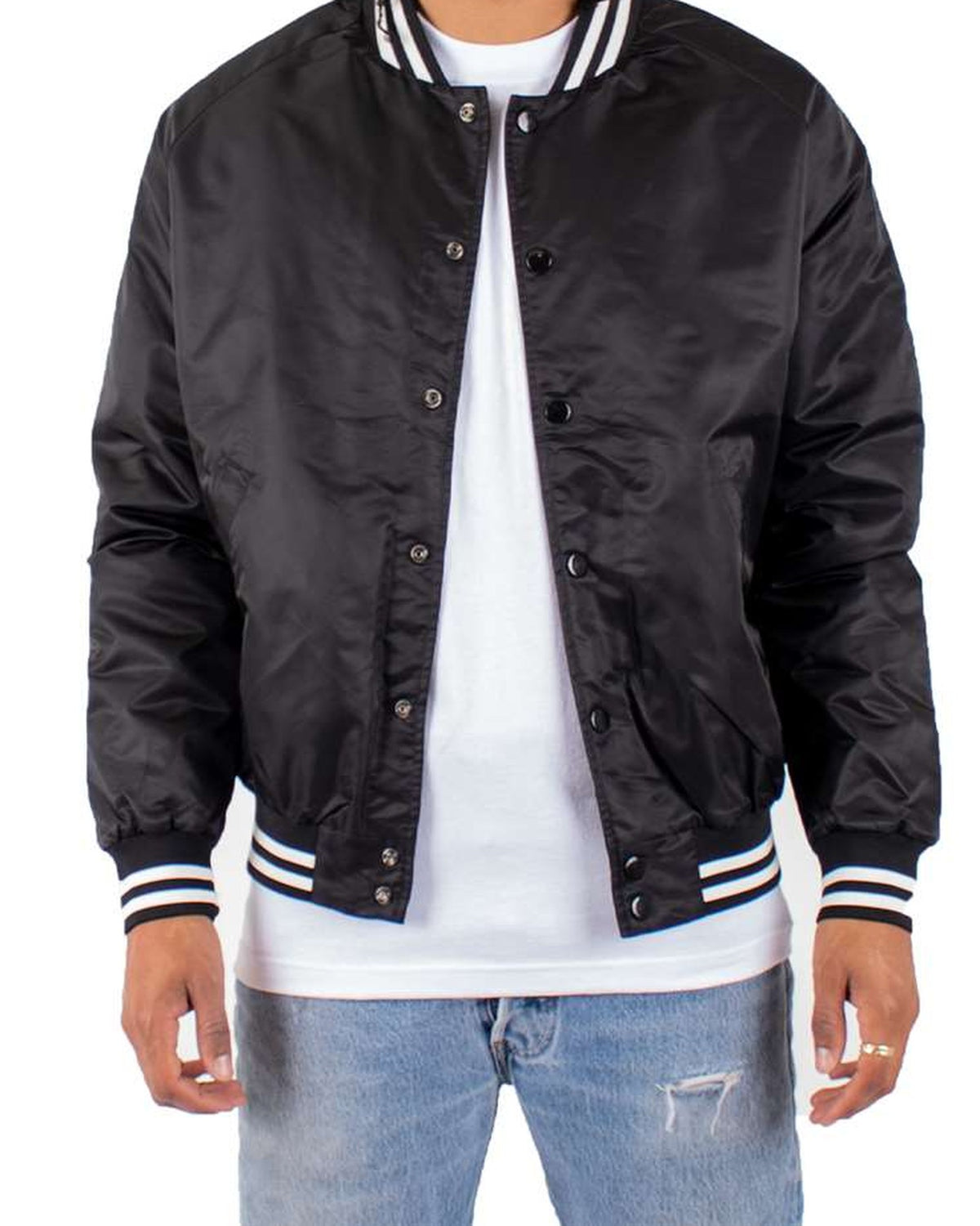 Rivian R1S Three-Row Three-View Shirt, Electric SUV Car Guy Gift Bomber Jacket Black front