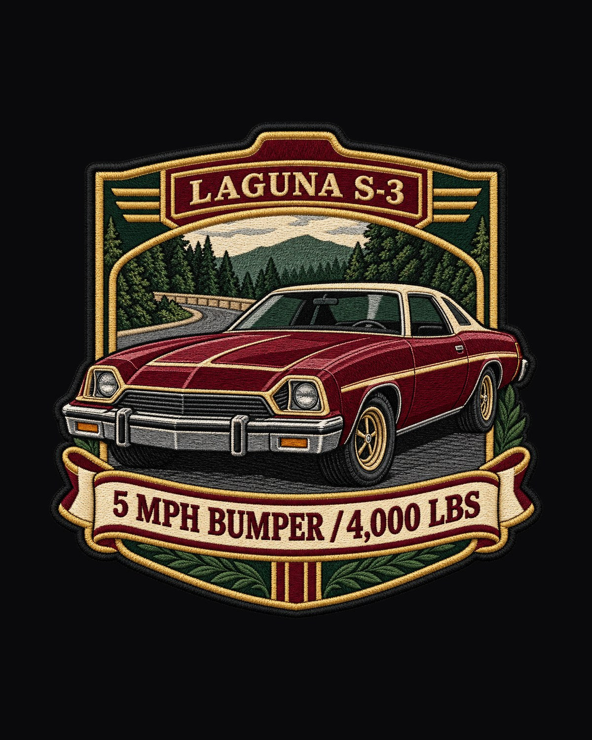 Chevrolet Chevelle Laguna S-3 1973 Patch-Style Crest Shirt design only