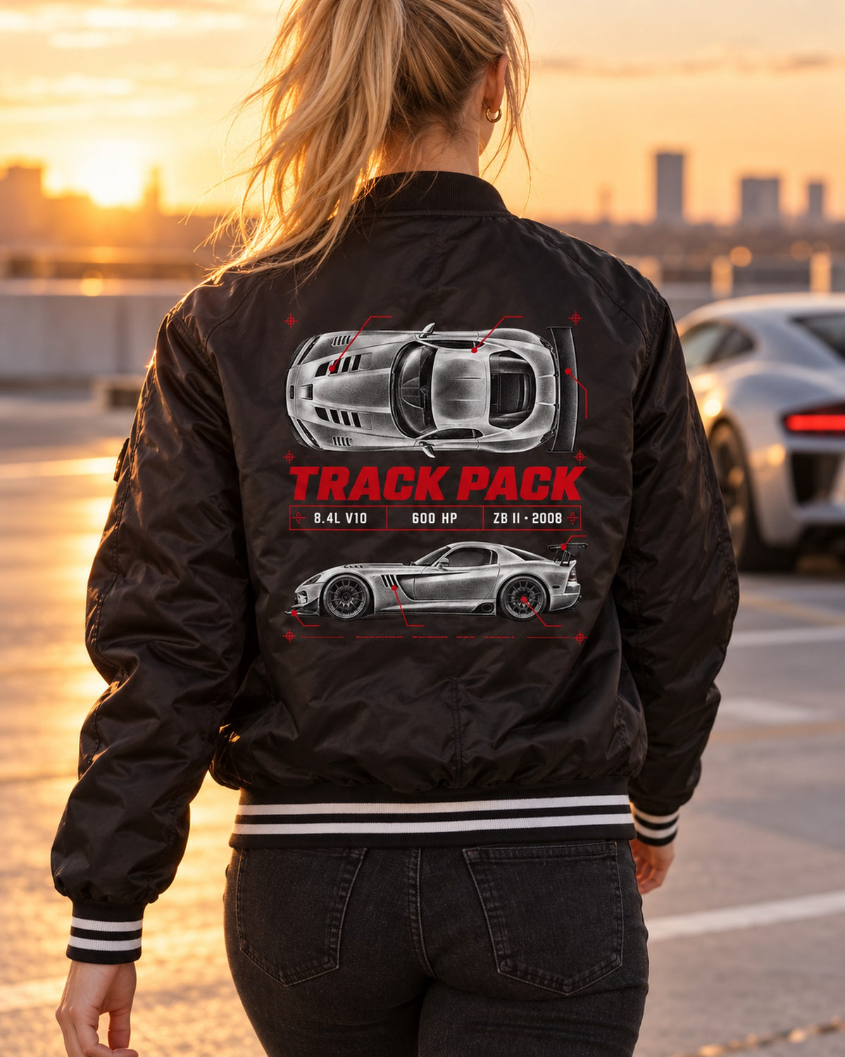 2008 Dodge Viper ACR ZB II Track Pack Spec Poster Shirt Bomber Jacket Black worn hero