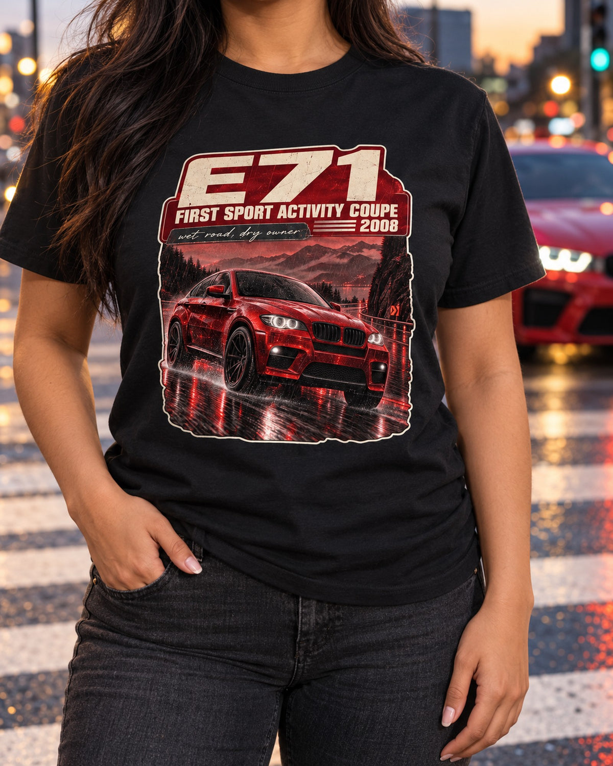 BMW X6 M E71 Touge Night Shirt, First Sport Activity Coupe T-Shirt Black worn hero