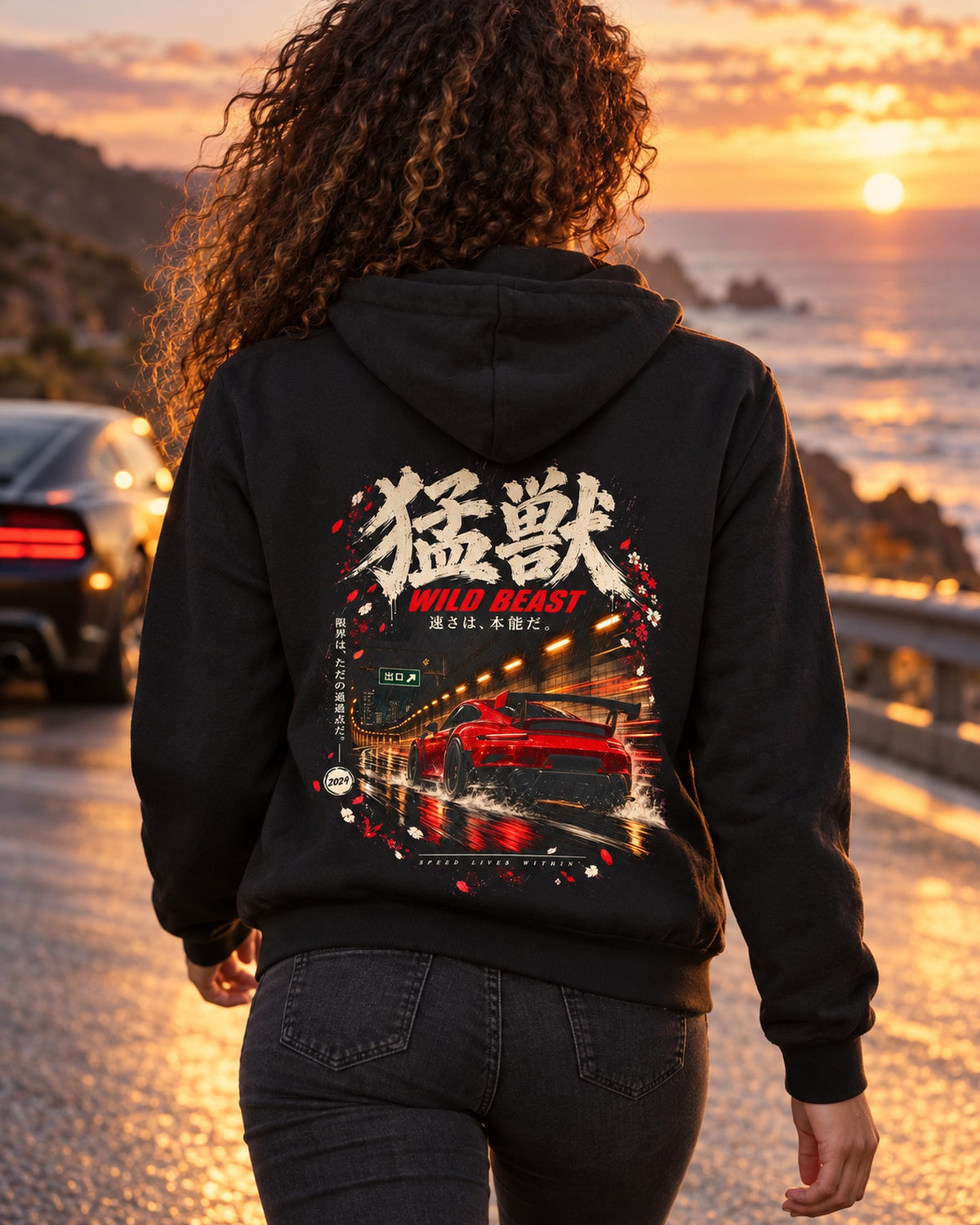 Porsche 911 GT2 RS Wild Beast Shirt, Hoodie & More Zip Hoodie Black worn hero