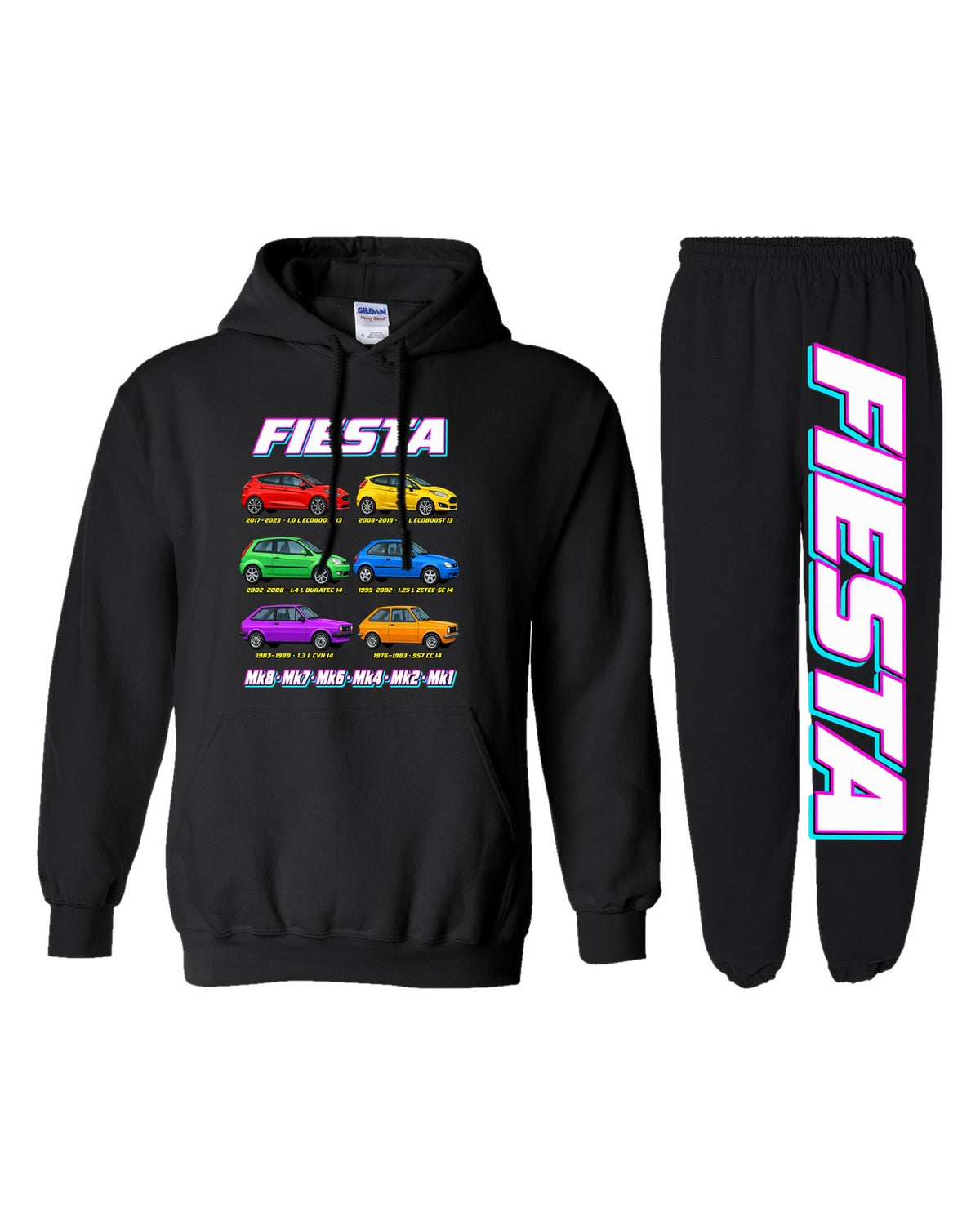 Ford Fiesta Evolution Hoodie + Jogger Set black hoodie and sweatpants