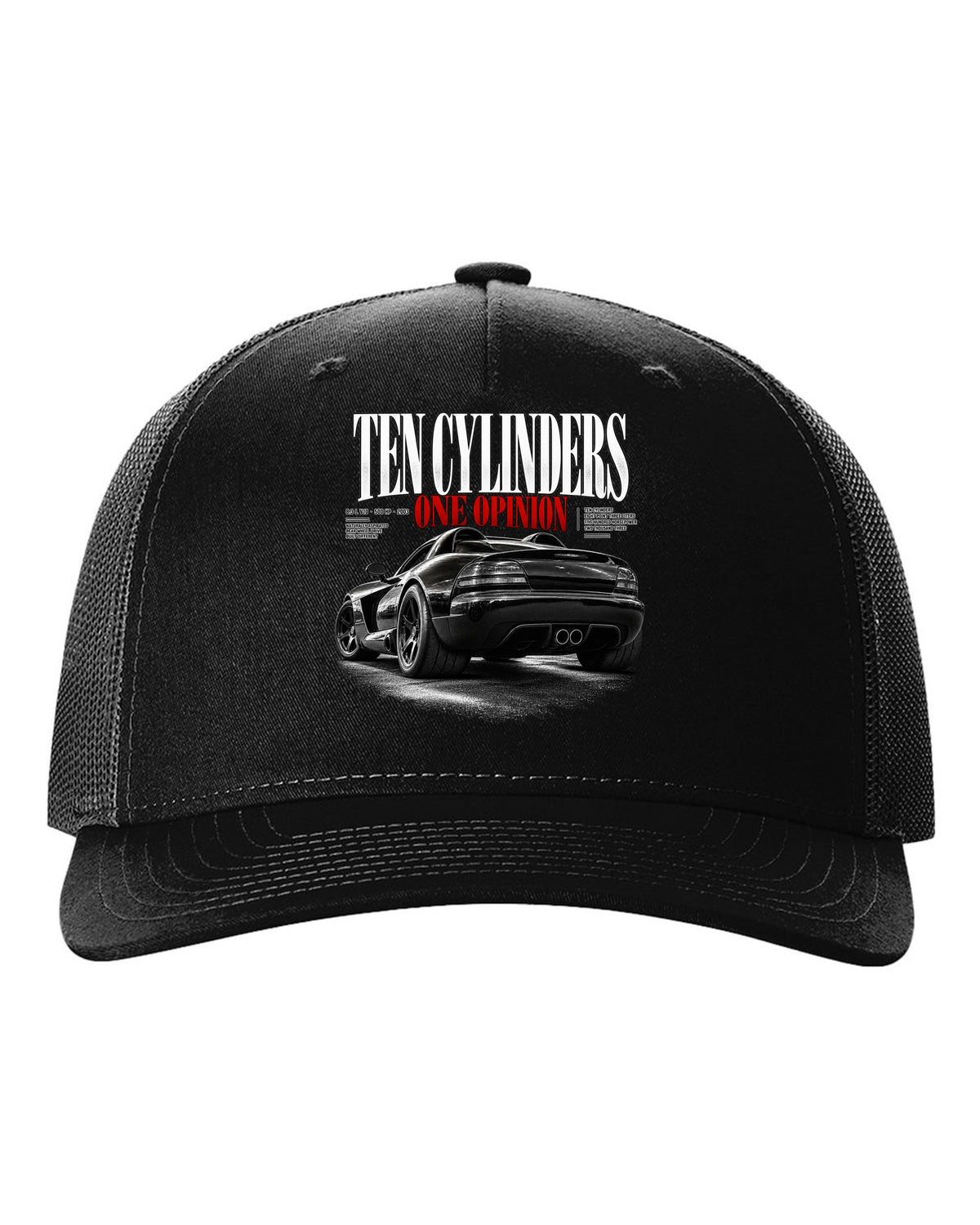 2003 Dodge Viper SRT-10 ZB I rear three-quarter editorial headline print black hat front view with the design