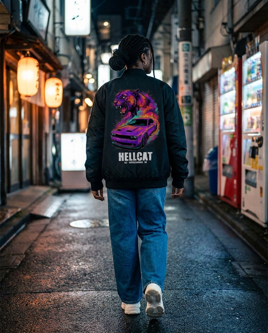 Black Bomber Jacket street