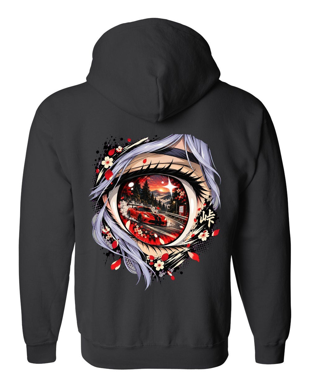 Dodge Viper ACR Anime Girl Zip Hoodie Black back