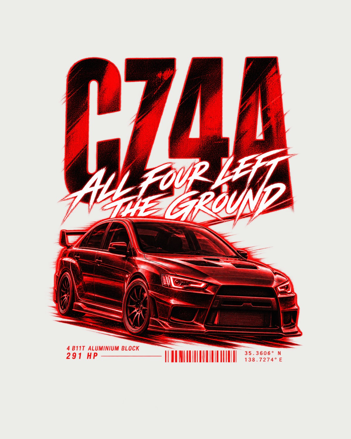 Mitsubishi Lancer Evo X CZ4A Street Poster Shirt, Car Guy Gift design only