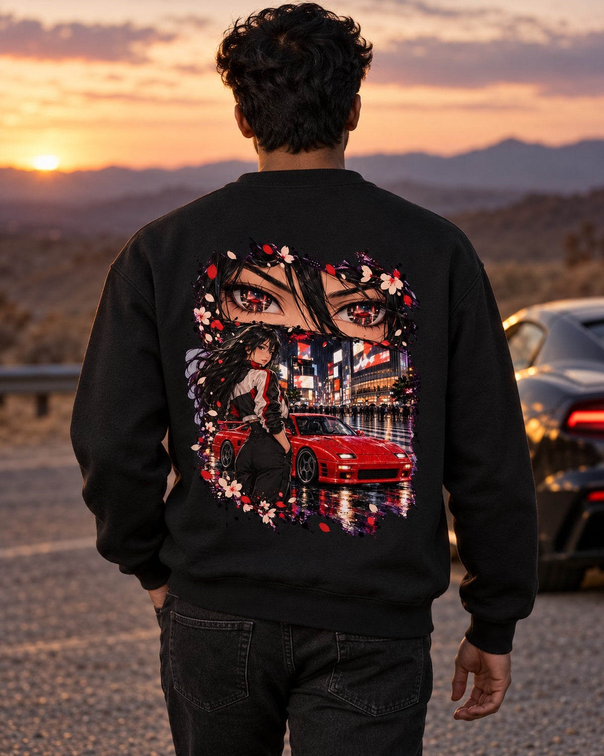 Mitsubishi 3000GT VR-4 Anime Girl Shirt, Hoodie & More Crewneck Black worn hero