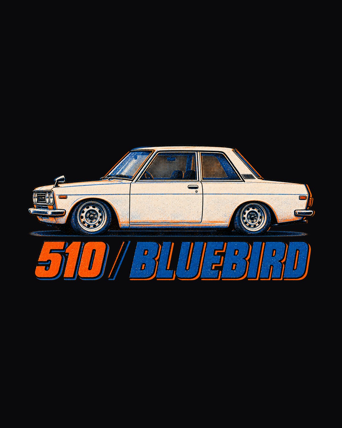 Datsun 510 Bluebird Riso Box Print Shirt, Car Guy Tee design only