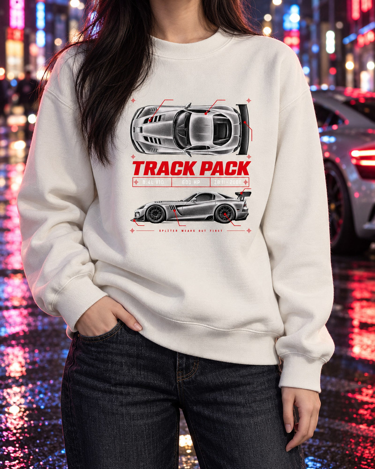 2008 Dodge Viper ACR ZB II Track Pack Spec Poster Shirt Crewneck White worn hero
