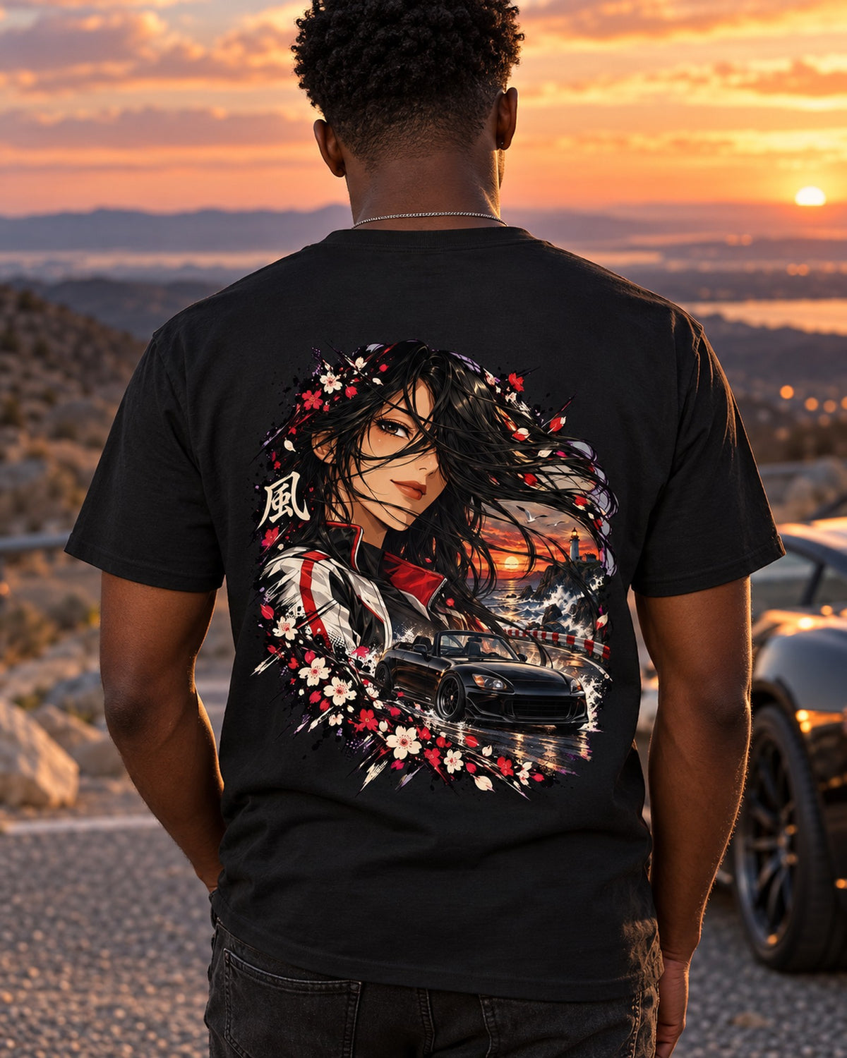 Honda S2000 Anime Girl Shirt, Hoodie & More T-Shirt Black worn hero