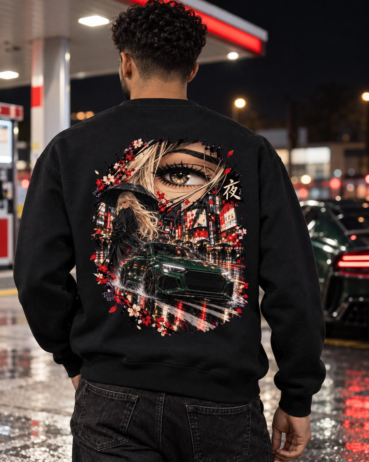 Audi RS3 Anime Girl Shirt, Hoodie & More Crewneck Black worn hero