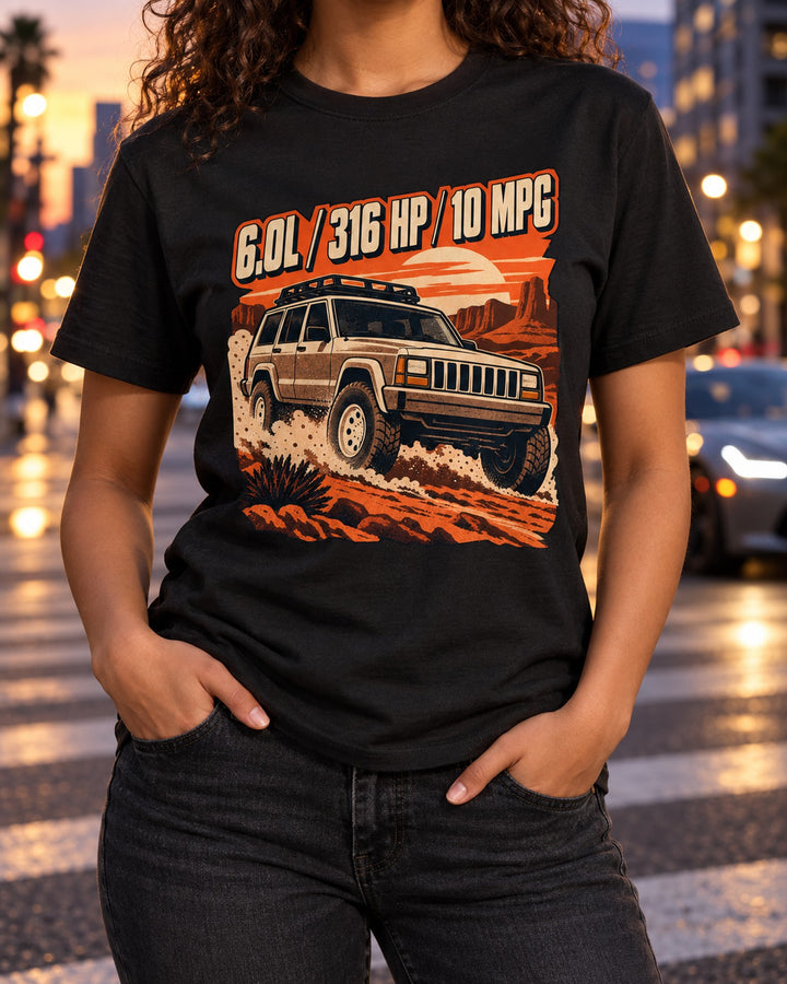 Hummer H2 Vintage Rally Poster Shirt, 6.0L Car Guy Tee T-Shirt Black worn hero
