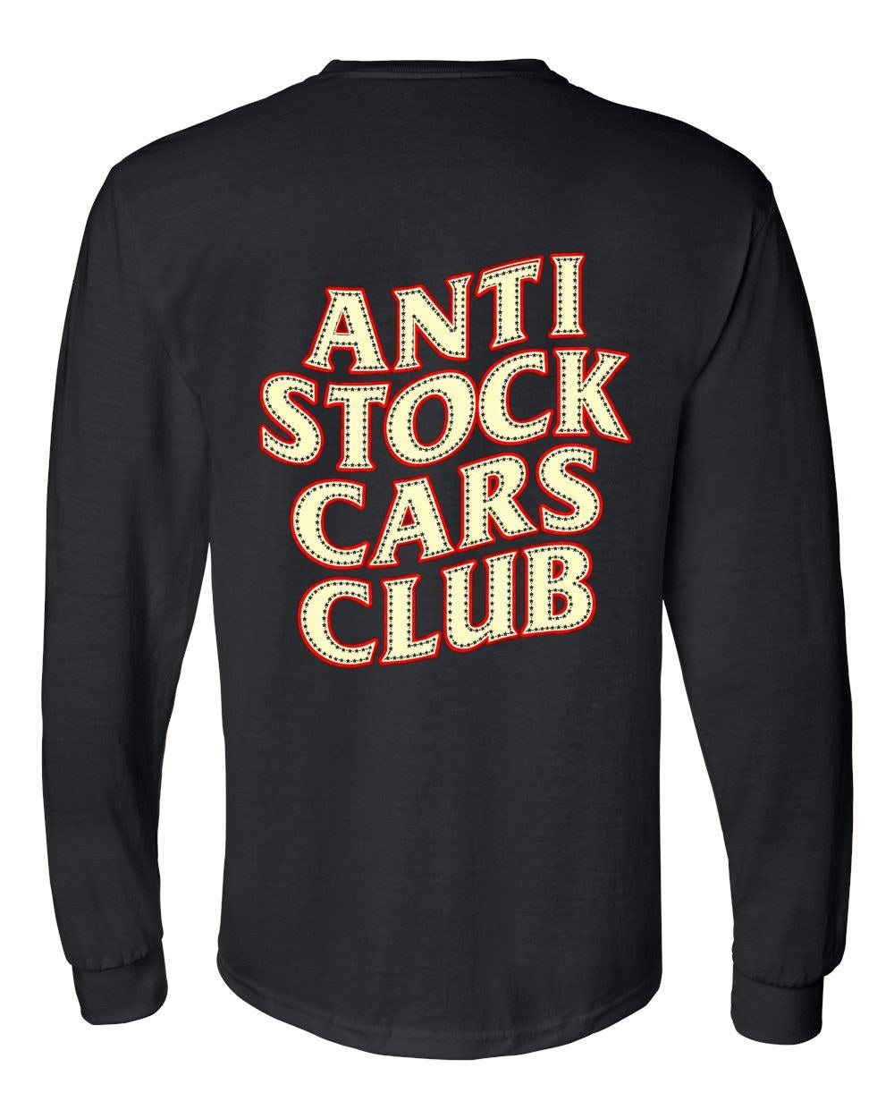 Anti Stock Cars Club Varsity College Long Sleeve Black back