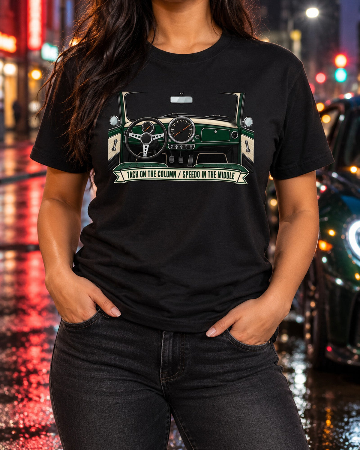 Mini Cooper S R53 Column Tach Gauge Cluster Shirt, Car Guy Gift T-Shirt Black worn hero