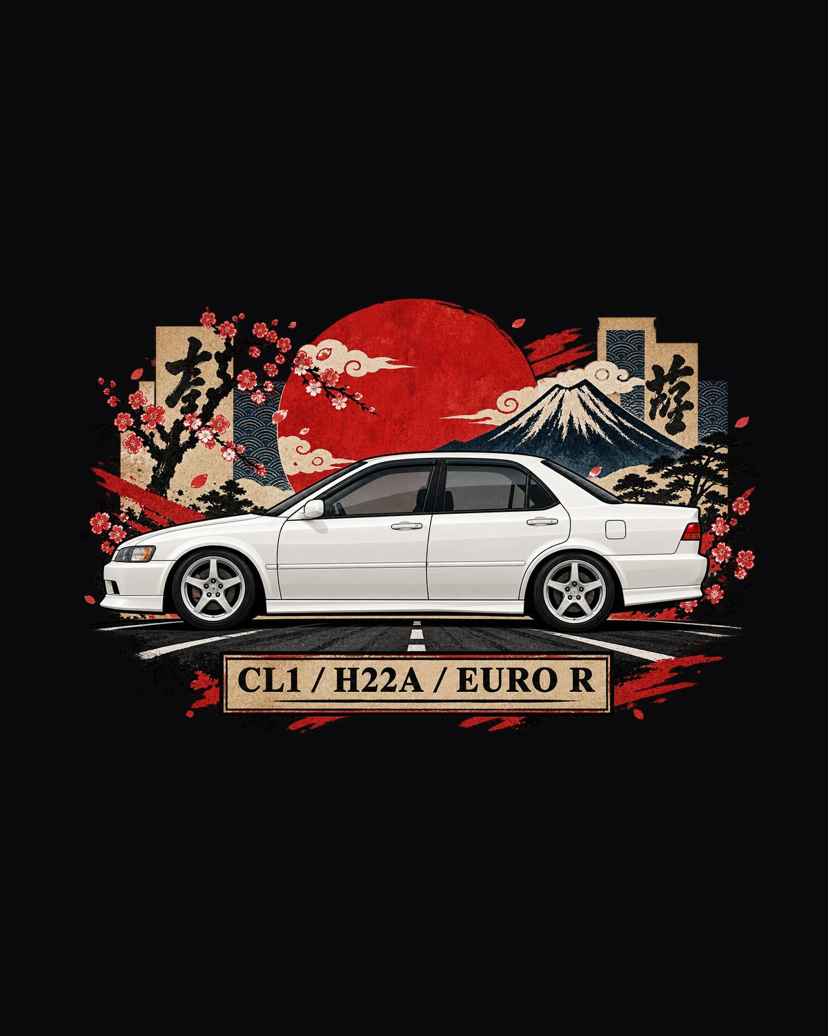 Honda Accord Euro R CL1 Japanese Plate Collage Shirt design only