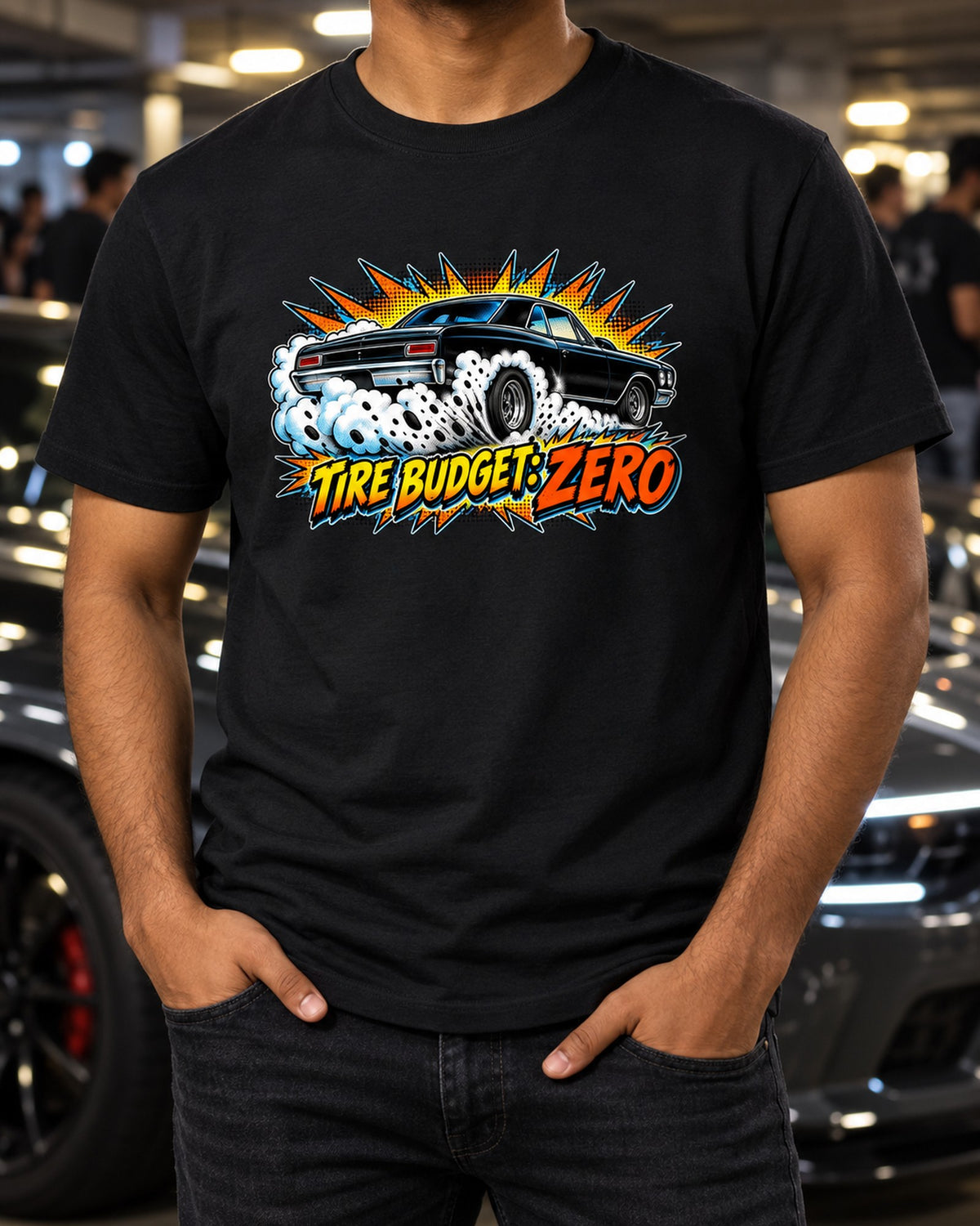 Chevrolet Chevelle Malibu SS 1966 Burnout Comic Shirt T-Shirt Black worn hero