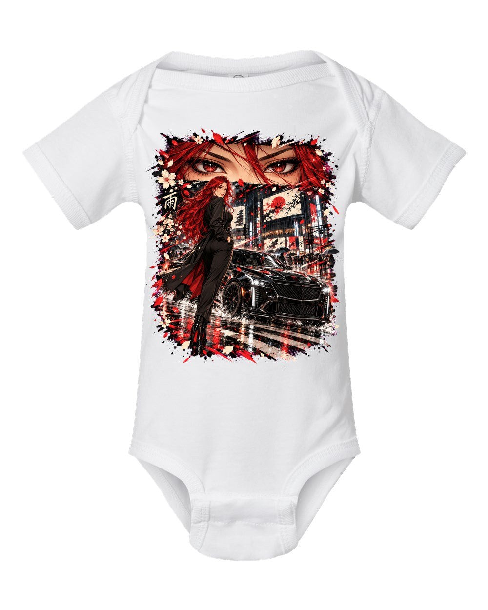 Cadillac CT5-V Blackwing Anime Girl Baby Onesie White front