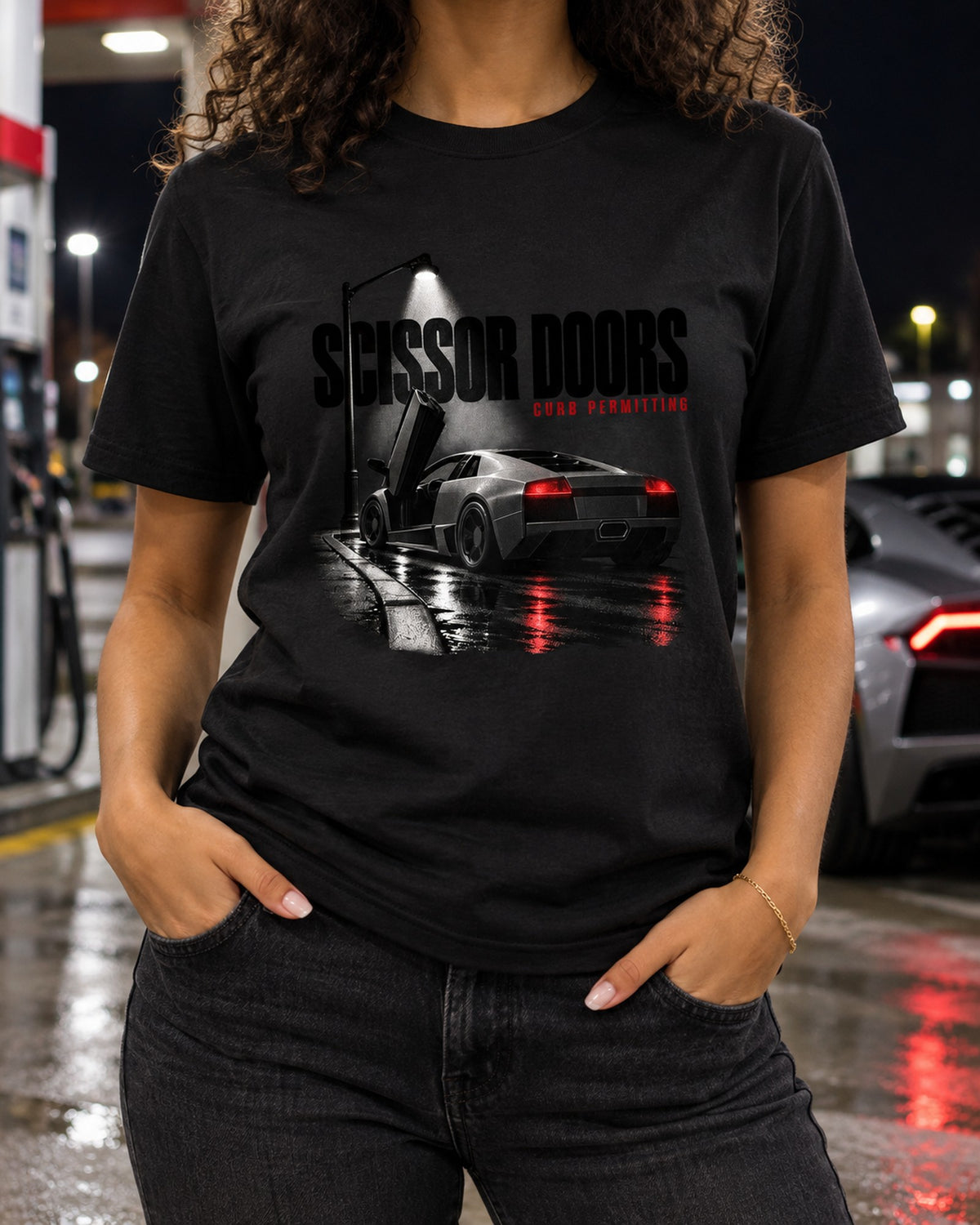 Murcielago LP640 Scissor Doors Garage Night Shirt, Car Guy Tee T-Shirt Black worn hero