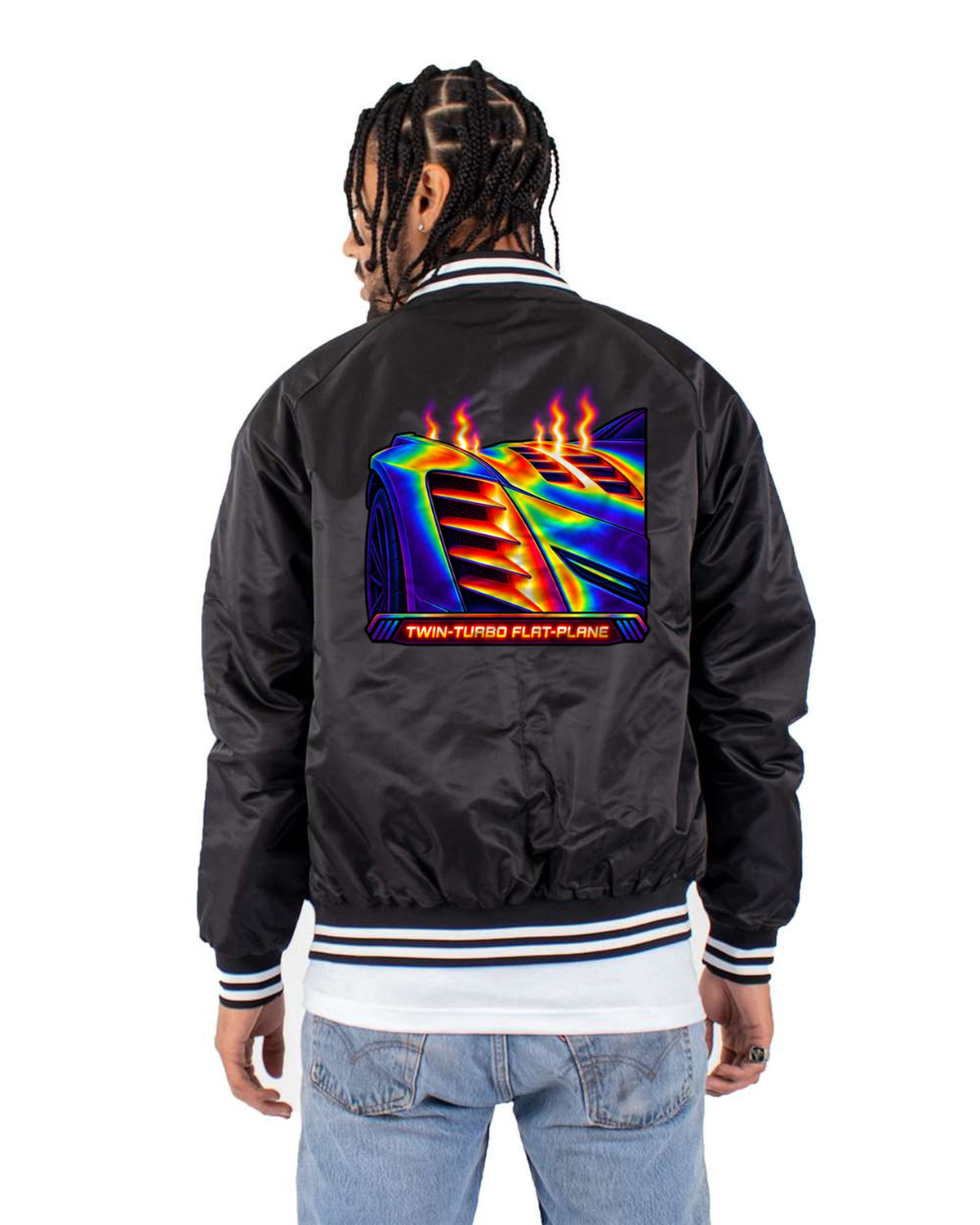 2025 Corvette C8 ZR1 Thermal Camera Print Shirt, Twin-Turbo Tee Bomber Jacket Black back