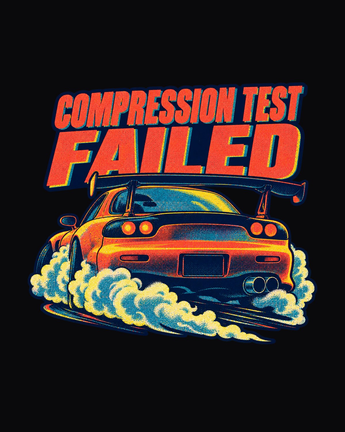 Mazda RX-7 FD3S Risograph Taillight Shirt, Rotary Gift design only