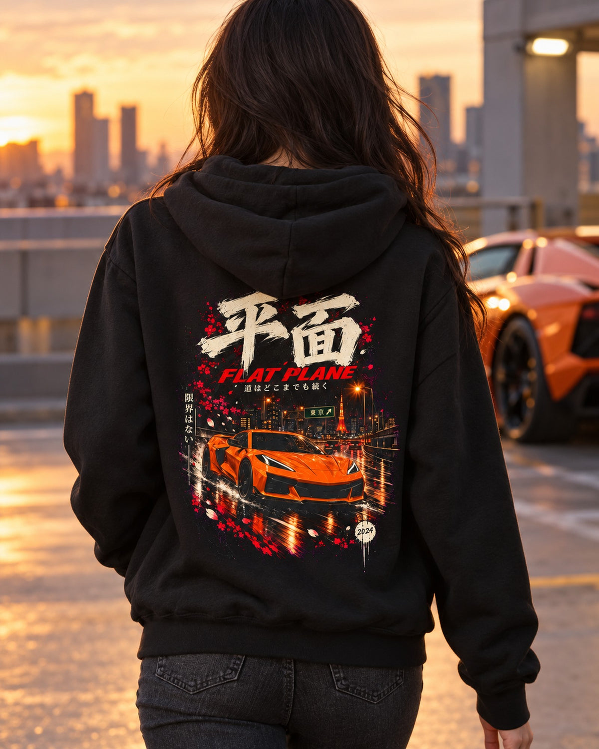 Chevrolet Corvette C8 Z06 Flat Plane Shirt, Hoodie & More Pull Over Hoodie Black worn hero