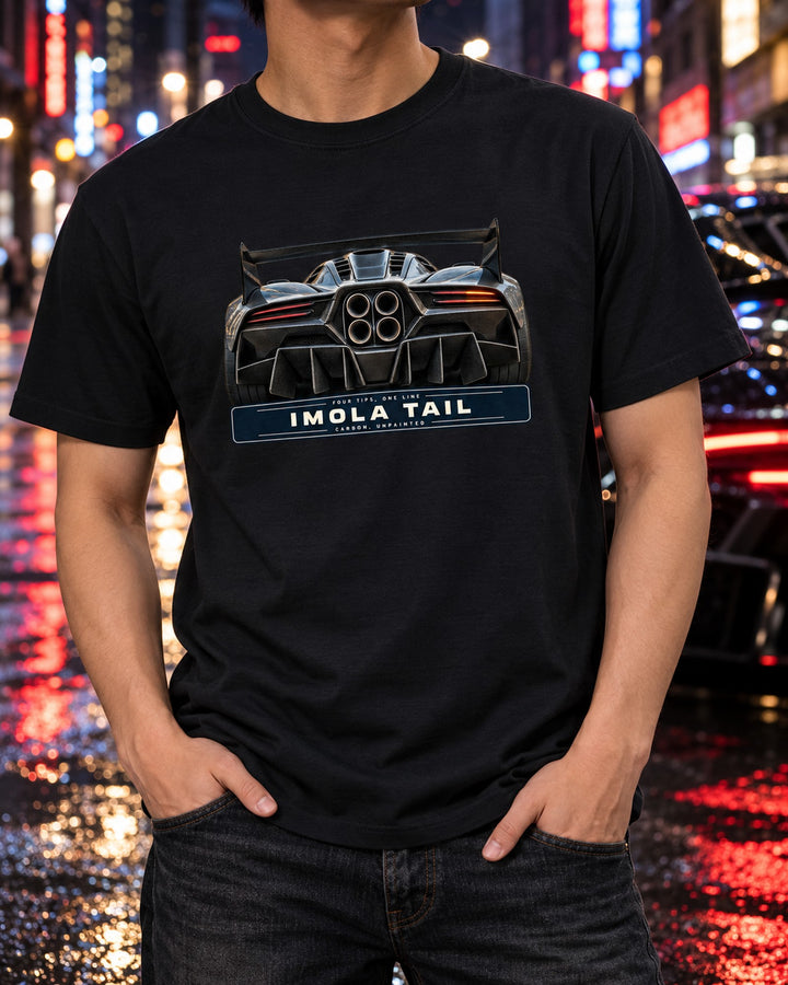 Pagani Huayra Imola Taillight Macro Shirt, Four Tips Tee T-Shirt Black worn hero