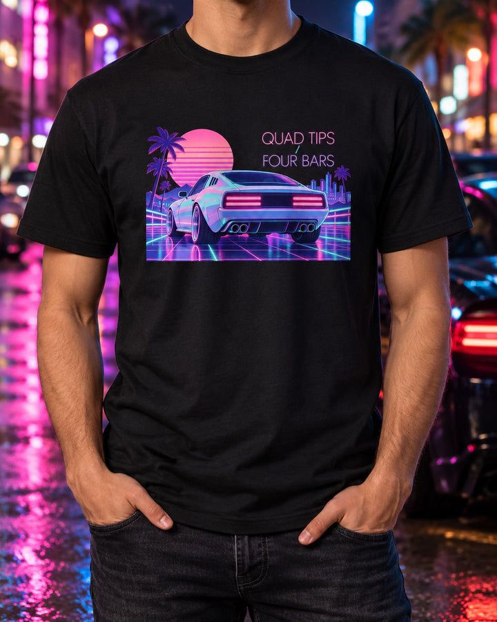 Kia Stinger GT CK Vaporwave Quad Tip Shirt, Car Guy Gift T-Shirt Black worn hero