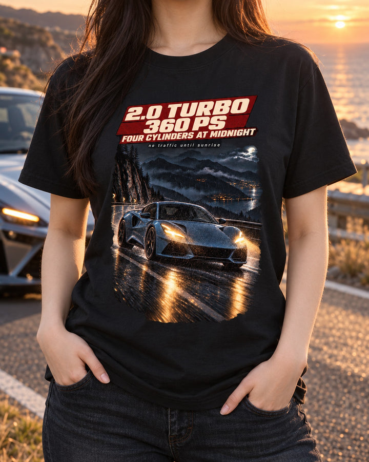Lotus Emira Turbo Four 2022 Touge Night Shirt, 360 PS T-Shirt Black worn hero