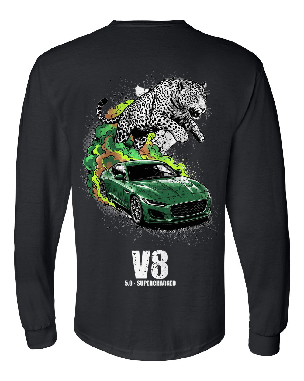 Jaguar F-Type Leaper Long Sleeve T-Shirt — Black back