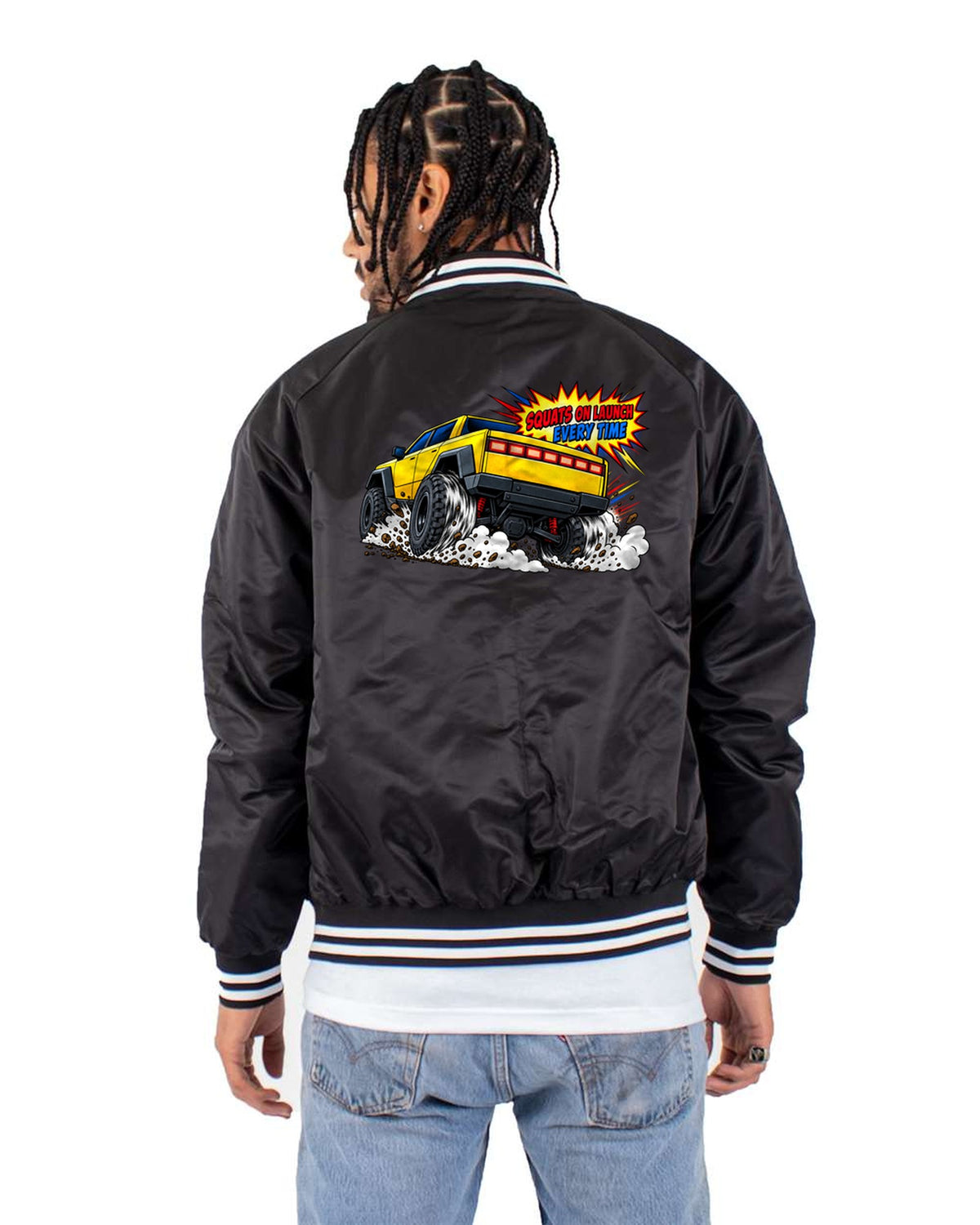 GMC Hummer EV Launch Squat Halftone Pop-Art print Tee Bomber Jacket Black back
