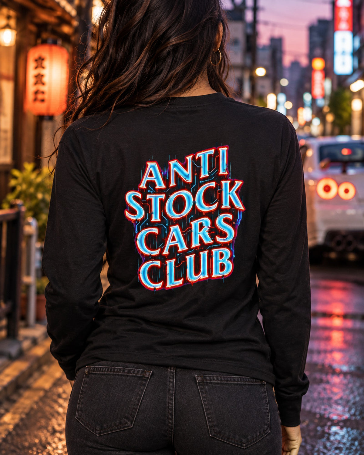 Anti Stock Cars Club Neon Cyberpunk Shirt, Hoodie & More Long Sleeve Black worn hero